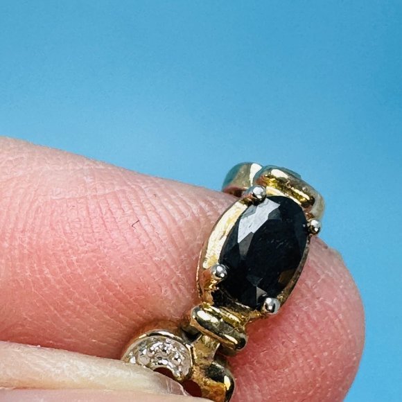 VTG Gold Over Sterling Silver 925 Natural Sapphire Infinity Tennis Bracelet 7.5" - Picture 5 of 9